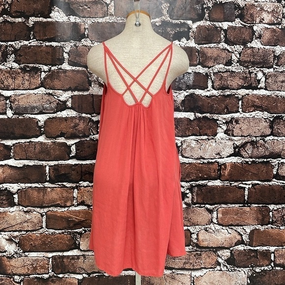 Elan Dress Women's Small Orange Mini Flare Dress Spaghetti Straps Pockets - Picture 10 of 17